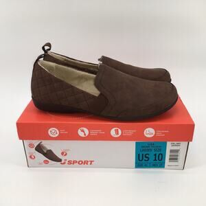 NEW IN BOX J/Sport Lisa Loafers Brown Quilted Comfort Womens 10 Slip On Shoe